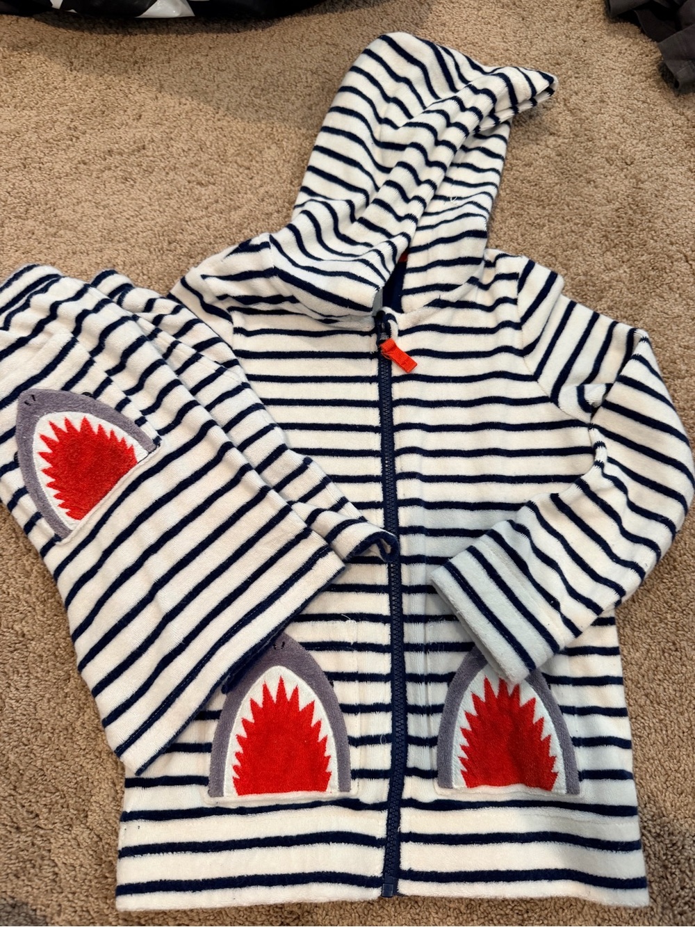 Mini Boden toweling hoodies and shorts matching set